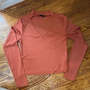 ZARA Women's Rust Long Sleeve Top
